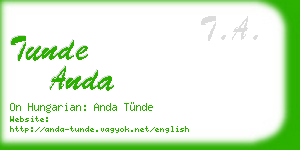 tunde anda business card